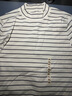 MUJI女式 起毛罗纹编织半高领长袖T恤上衣打底衫女款内搭春秋女装条纹 米白色条纹 XL （165/92A） 实拍图
