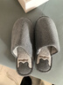 利达妮（TZLDN）室内棉拖鞋男款防滑秋冬季棉居家男士家居情侣毛布拖鞋 灰色42-43 实拍图