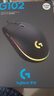 罗技（G）G102第二代游戏鼠标 RGB流光灯效鼠标 轻量化  游戏级8000DPI传感器 黑色 200-8000DPI 实拍图