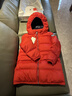 保姆鹅  【风墙】儿童羽绒服宝宝中长款护脸加厚外套保暖童装[NG2664] 中国红 130 实拍图