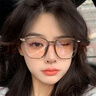 四万公里防蓝光眼镜女士冷茶色素颜眼镜显脸小平光镜配近视眼镜框护目镜 实拍图