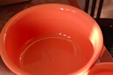 新款圆形家用洗脸盆加厚卫生间厨房洗衣洗菜洗脚宿舍泡脚盆 干邑橙 小号【直径23CM】 实拍图