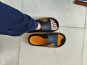 回力运动拖鞋男浴室内户外不易滑厚底凉拖鞋HL39391黑黄色43-44码 实拍图