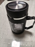 玻璃水杯商务杯大容量男女生带盖泡茶饮水礼品杯家用把手杯 黑色 500ml 1只 实拍图