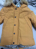 戴维贝拉（DAVE＆BELLA）保暖连帽90绒男童羽绒衣儿童冬装宝宝羽绒服冬季外出服小男孩上衣 杏黄色DB15565-NN 110 cm（建议身高100-110cm） 实拍图