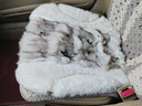 明仔狐狸毛纯羊毛汽车坐垫冬季毛绒短毛皮毛一体单片三件套男女士通用 1片坐垫-珍珠白 实拍图