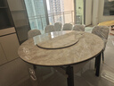 梓屋餐桌家用加厚岩板餐桌椅组合方圆两用餐桌813#1.5米桌+101皮椅*6 实拍图