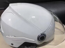 野马（YEMA）3c认证新国标A类367S电动车头盔女夏季四季电瓶车半盔男轻便摩托车安全帽 冷淡灰配透明长镜 实拍图