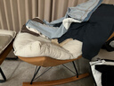 源氏木语懒人沙发布艺蜗牛椅北欧风单人沙发椅现代简约客厅摇椅懒人休闲椅 单人+脚凳 布艺白-科技布古铜黄 实拍图