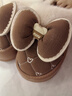 秋致夏厚底棉拖鞋女高跟家居韩版时尚蝴蝶结PU防水拖鞋冬季加厚保暖外穿 咖色 36-37 (225mm) 适合35-36码 实拍图
