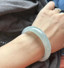 天然岫玉手镯女冰种晴水色绿色媲美和田玉岫岩真玉镯子 高冰晴水色 圈口63-64MM 附带珠 实拍图