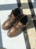 公牛世家马丁靴男真皮秋冬季高帮英伦风做旧复古工装靴子男士内增高鞋子 实拍图