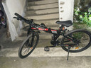 凤凰（Phoenix）折叠山地自行车男女成人学生青少年单车双减震碟刹轻便变速折叠车 黑红辐条轮/显档变速/三套全轴承 24速高配-26寸（身高160-185CM） 实拍图