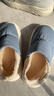 利达妮（TZLDN）防水全包棉拖鞋男士秋冬居家居防滑保暖包跟羽绒棉鞋女毛拖鞋冬季 深蓝【羽绒布耐脏，易清洗】 36-37 【适合35-36】 实拍图