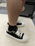环球黑色帆布鞋男鞋秋冬季2025新款厚底增高休闲运动板鞋男情侣小白鞋 实拍图