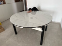 丰舍 餐桌 可变圆桌伸缩折叠实木岩板餐桌椅组合现代轻奢餐桌餐厅饭桌 黑白色-雪山白岩板-实木椅 【1.35米】 一桌4椅 实拍图