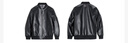 马登工装美式复古黑色MA1飞行员皮衣夹克男春痞帅短款荔枝纹男士外套 静谧黑 【机车夹克/男士皮夹克/阿美咔叽硬汉上衣】 S 实拍图