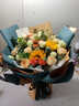 艾斯维娜鲜花速递向日葵混搭花束生日礼物全国同城配送 向日葵香槟韩式花束 实拍图
