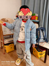 大嘴猴（paul frank）童装冬季棉服2025秋冬款中大童舒适保暖时尚男女童外套 灰蓝 140 实拍图