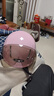 野马（YEMA）3C认证359S电动摩托车头盔男女夏季防晒半盔四季通用安全帽新国标 桃粉花+咖短 实拍图