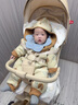 迷你巴拉巴拉婴儿连体衣棉服外出幼儿衣服保暖双面绒两面穿外套2025冬新款 咖色调00355 80cm 实拍图