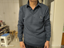 罗蒙（ROMON）针织衫男加厚加绒保暖中青年衬衫领冬季商务休闲毛衣606兰灰185 实拍图