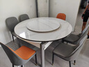 【京喜甄选】岩板餐桌椅组合简约轻奢折叠伸缩可变圆桌小户型饭桌 【黑+白框架】亮光雪山白-菠萝椅款 1.35米 一桌六椅【12MM加厚岩板】 实拍图