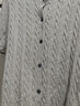 优衣库女装纽花圆领针织开衫/毛衣外套空调衫通勤秋冬新款481477 03 灰色 2XL 实拍图