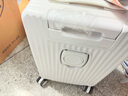 翰采大容量行李箱可上飞机前开盖登机箱小型密码箱旅行箱拉杆箱皮箱 双隔离侧开口【明日达/送上门】奶白色 20英寸 【可登机】较小日常不推荐 实拍图