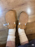 Devo软木鞋时尚两穿单鞋休闲舒适勃肯鞋平跟时尚半拖踩跟女鞋 56144 黄棕反绒皮 36 （建议拍小一码） 实拍图