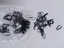 【一包用一年】耐用高弹力一次性头绳皮筋发绳发圈橡皮筋黑色 黑色薄款中圈100根 实拍图