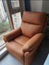左右沙发功能皮感科技布单人沙发单椅DZY6010手动带摇转 暮光橙31055 实拍图