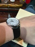宝灿 真皮手表带男女表带适用于dw天梭浪琴卡西欧阿玛尼天王华为西铁城等通用蝴蝶扣表链 银自动扣-黑色黑线 20mm 实拍图