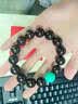乘鲤本命年印度小叶紫檀手串配绿松男士文玩佛珠念珠手链生日礼物15mm 实拍图