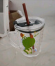 舒齐儿童牛奶杯学饮杯家用宝宝冲泡奶粉杯带刻度杯吸管带把玻璃水杯 实拍图