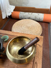 梵木果【麟纹钵】尼泊尔半手工颂钵音疗佛音黄铜碗瑜伽采耳居家冥想静心 金色中款-17.5cm+标准三件套 实拍图