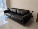 NORHOR北欧表情/中古包豪斯/黑曜真皮沙发客厅直排皮艺沙发/黑色焦糖G 【现货】常规款黑色2.5m|全真皮 晒单实拍图