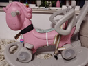 帮宝智【加大号五用】摇摇马木马儿童男女孩早教婴儿玩具1-3岁生日礼物 神马粉色靠背+护栏+推杆+餐盘+升级加宽静音轮 实拍图