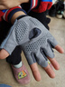 儿童半指运动手套薄款透气防滑减震户外骑行自行车单杠健身训练防起茧平衡车防摔露指学生半截手套 浅灰色 L（9-14岁） 实拍图