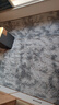 梦蜓 长绒丝毛客厅地毯 亲肤防滑不掉毛 简约银灰 160*230cm 实拍图