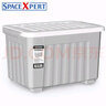 SPACEXPERT 衣物收纳箱特大号塑料整理箱车载储物箱60L白色 1个装 带轮 实拍图