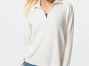 优衣库女装HEATTECH弹力摇粒绒半拉链套头衫/打底衫479693 01 乳白色 S /155/80A 实拍图