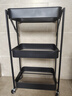 四季沐歌免安装厨房置物落地架移动小推车零食收纳架锅架蔬菜架多层储物架 扶手款【折叠打开即用】三层耀黑 实拍图