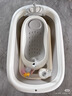 iuu婴儿洗澡盆 可折叠宝宝浴盆大号 洗澡神器躺托浴架新生儿童用品 【北欧灰】+调节感温浴架+脸盆*3 材质：FAD食品级材质检测认证 实拍图