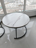 立太（LEADTEK）茶几客厅小户型边几沙发轻奢小桌子现代简约圆形茶几组合茶桌茶台 70CM白+50CM黑+黑架【加粗加厚】 实拍图
