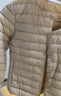 鸭鸭（YAYA）佟丽娅同款轻薄羽绒服女新款冬季短款圆领内胆修身时尚薄外套男 米白色【女款无领】 L 实拍图