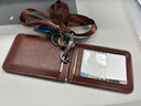 金峰伊卡迪 真皮证件卡套四卡位可折叠挂脖胸牌定制工作牌工牌定做校园学生单位出入证公交门禁卡 棕色4卡位+皮头绳 实拍图