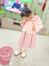 迪士尼童装女童毛呢套装裙女孩公主裙秋冬季洋气两件套宝宝小香风加厚 粉色厚款 110 实拍图