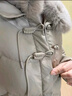 鸭鸭（YAYA）中年妈妈装羽绒服女短款狐狸毛领冬装中老年人女装加厚防寒外套 卡其灰色 L 实拍图