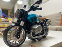 卡威（KIV）摩托车玩具男孩仿真合金机车模型赛车儿童回力玩具车 复古拿铁 蓝 实拍图